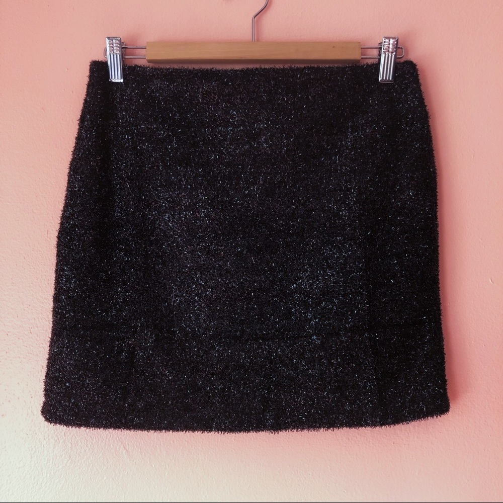 Sanjoy Black Sparkle Textured Mini Skirt - Picture 2 of 3